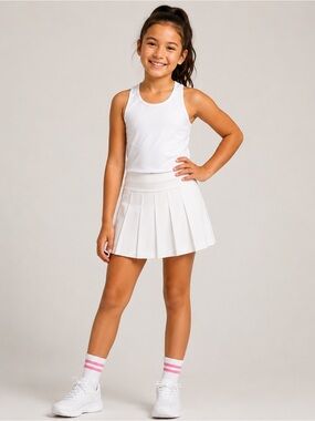Prince White Pleated Skort
